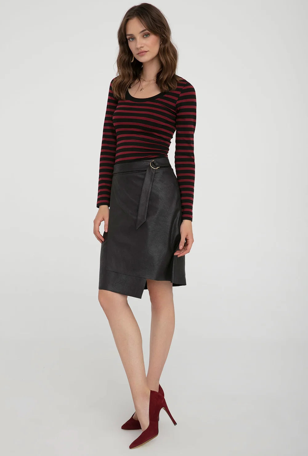 Asymetryczna spódniczka z ekoskóry Melilla - Gatta