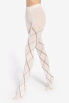 Bawełniane rajstopy w kratkę wz. 02