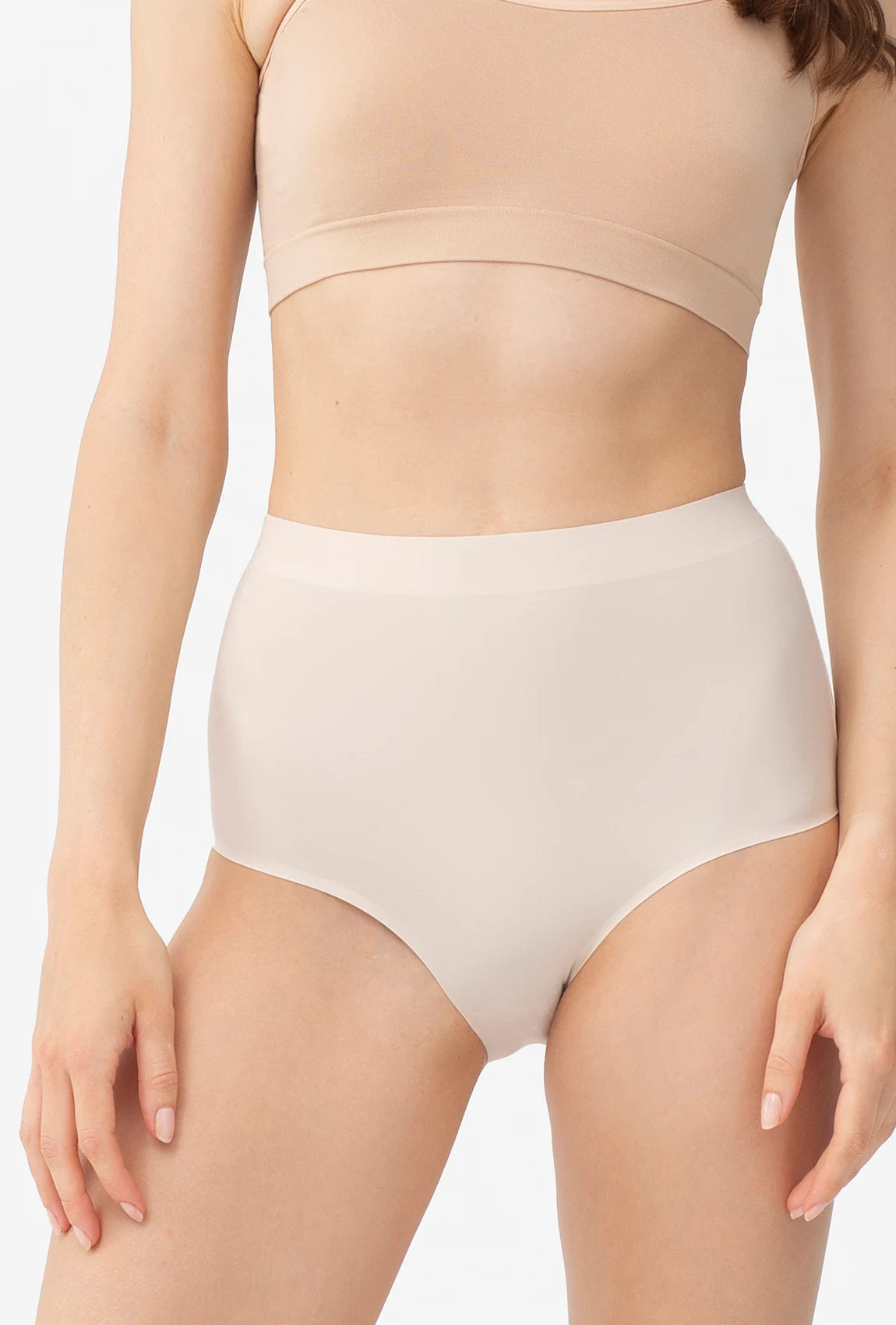 Beżowe majtki z wysokim stanem Thalia Cotton - Gatta