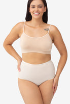 Beżowe majtki z wysokim stanem Thalia Cotton