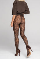 Brązowe rajstopy wzorzyste Bloom z kolekcji Zień x Gatta