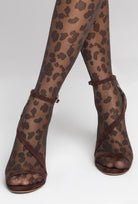 Brązowe rajstopy wzorzyste Bloom z kolekcji Zień x Gatta