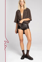 Brązowe skarpetki Bloom z kolekcji Zień x Gatta