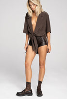 Brązowe skarpetki Bloom z kolekcji Zień x Gatta