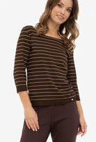Brązowa bluzka w paski Adrienne