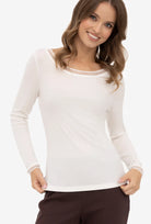 Kremowa bluzka z tencelu i wełny Betty