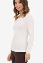 Kremowa bluzka z tencelu i wełny Betty