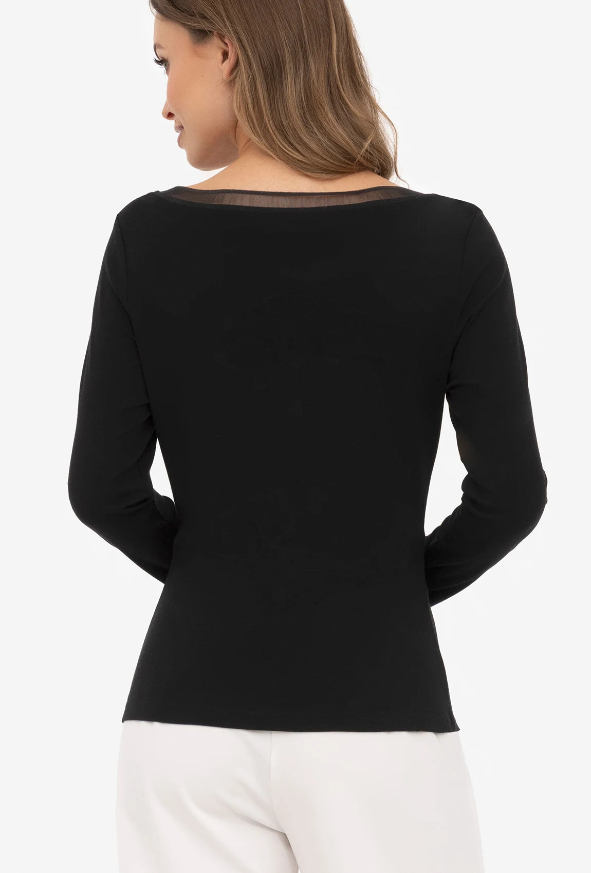 Czarna bluzka z tencelu i wełny Betty - Gatta