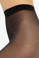 Błyszczące rajstopy imitujące kabaretki Silver Party wz. 15