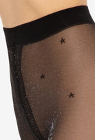 Błyszczące rajstopy w gwiazdki Silver Party wz. 13