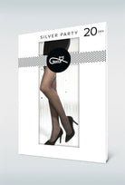Błyszczące rajstopy w romby Silver party wz. 07