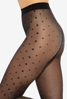 Błyszczące rajstopy w romby Silver Party wz. 14