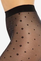 Błyszczące rajstopy w romby Silver Party wz. 14