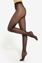 Błyszczące rajstopy w romby Silver Party wz. 14