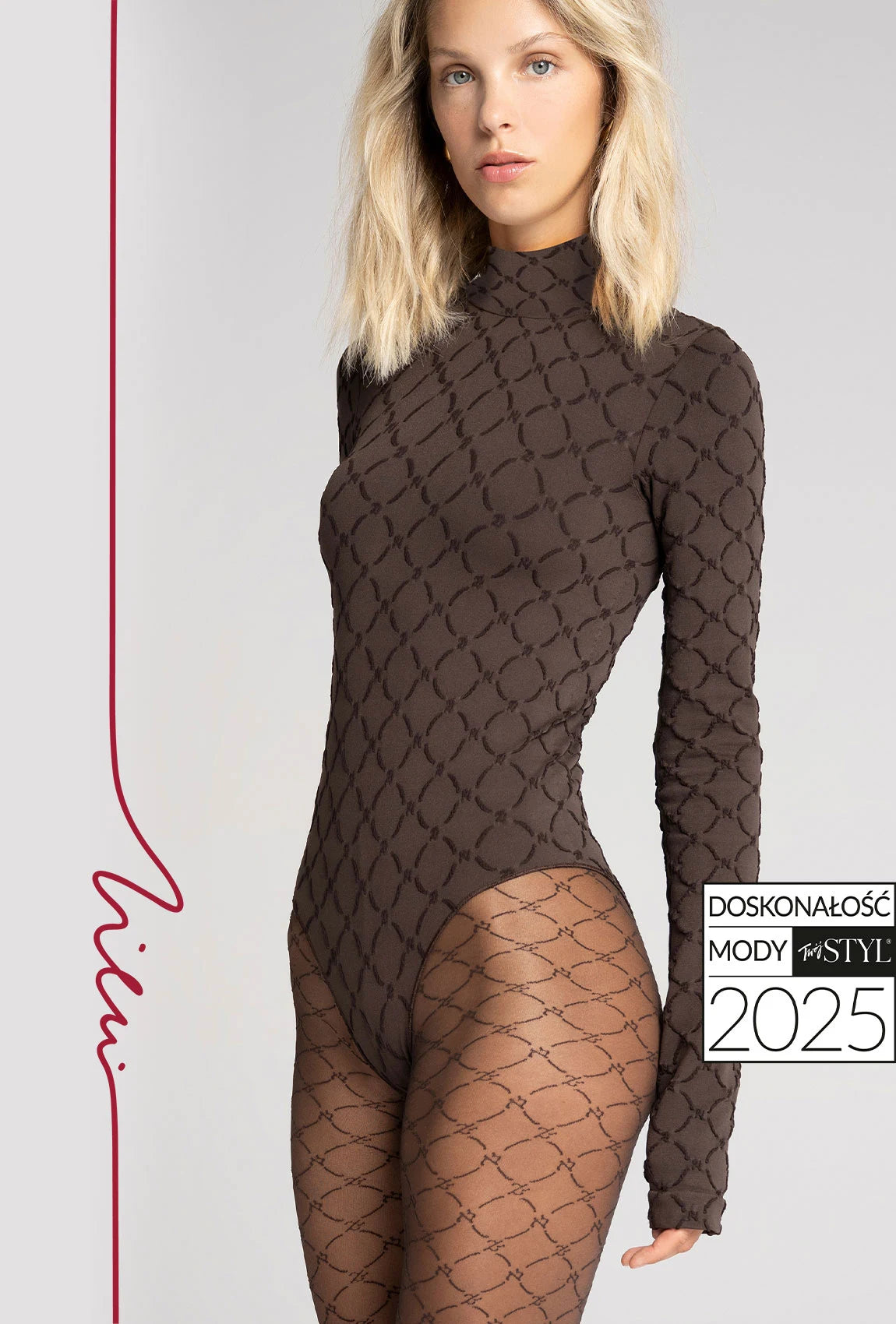 Brązowe body z golfem Monogram z kolekcji Zień x Gatta