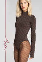 Brązowe body z golfem Monogram z kolekcji Zień x Gatta