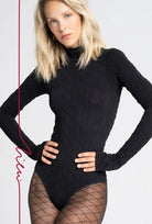 Czarne body z golfem Monogram z kolekcji Zień x Gatta