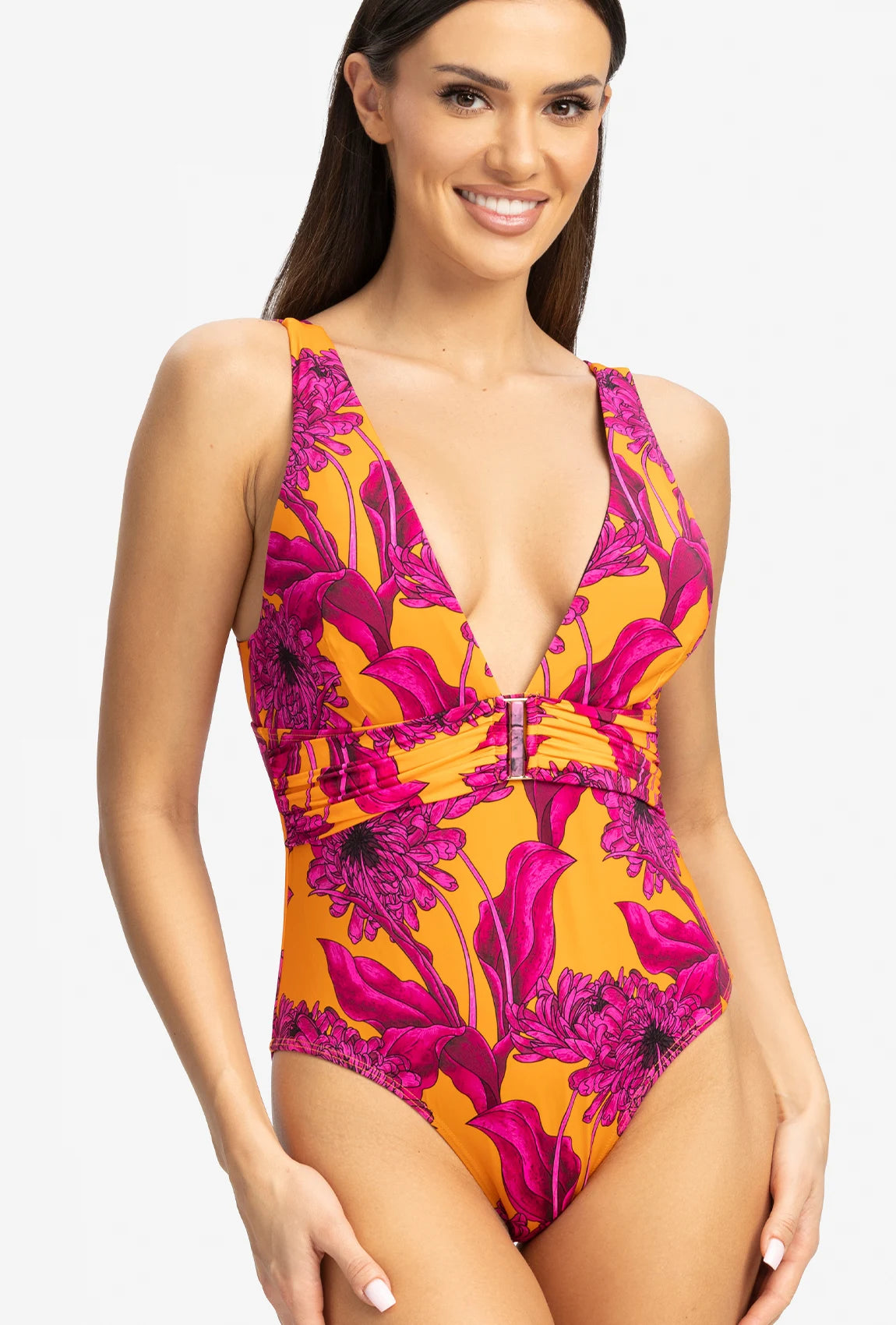 Jednoczęściowy strój kąpielowy w kwiaty Botanica - Gatta