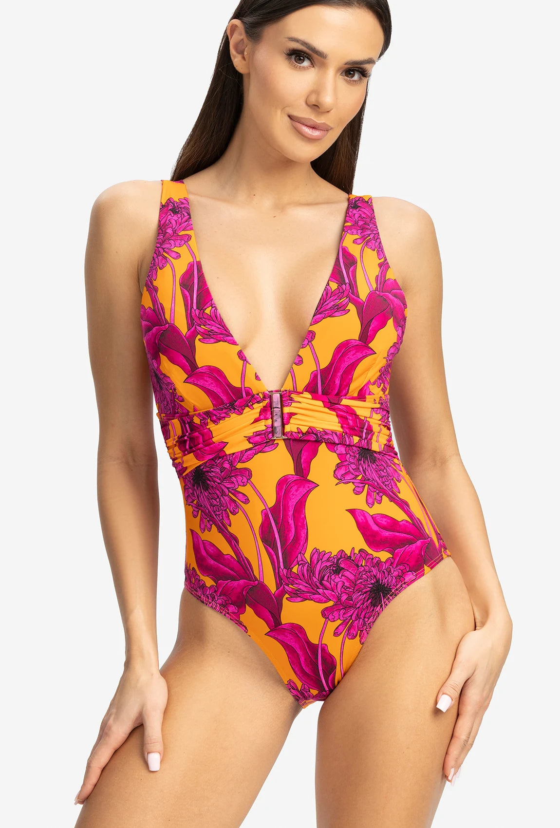 Jednoczęściowy strój kąpielowy w kwiaty Botanica - Gatta