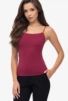 Bordowa koszulka na cienkich ramiączkach Camisole