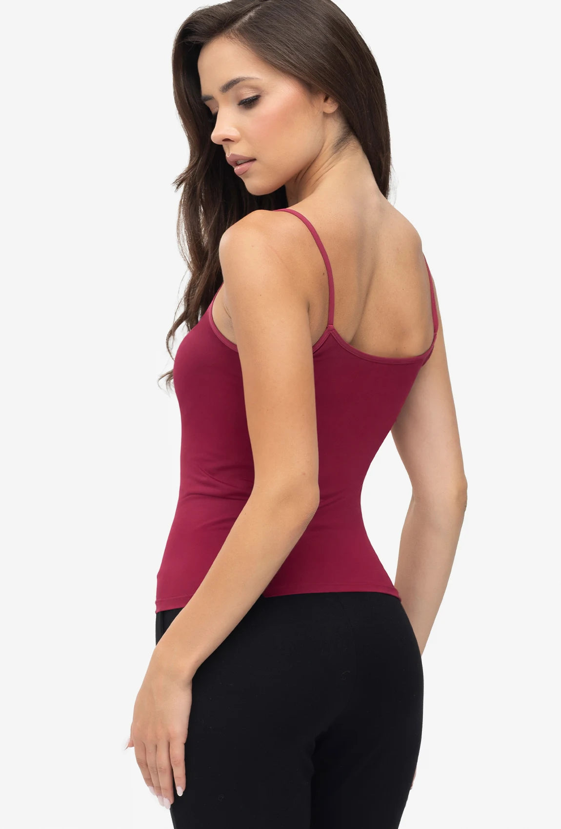 Bordowa koszulka na cienkich ramiączkach Camisole - Gatta