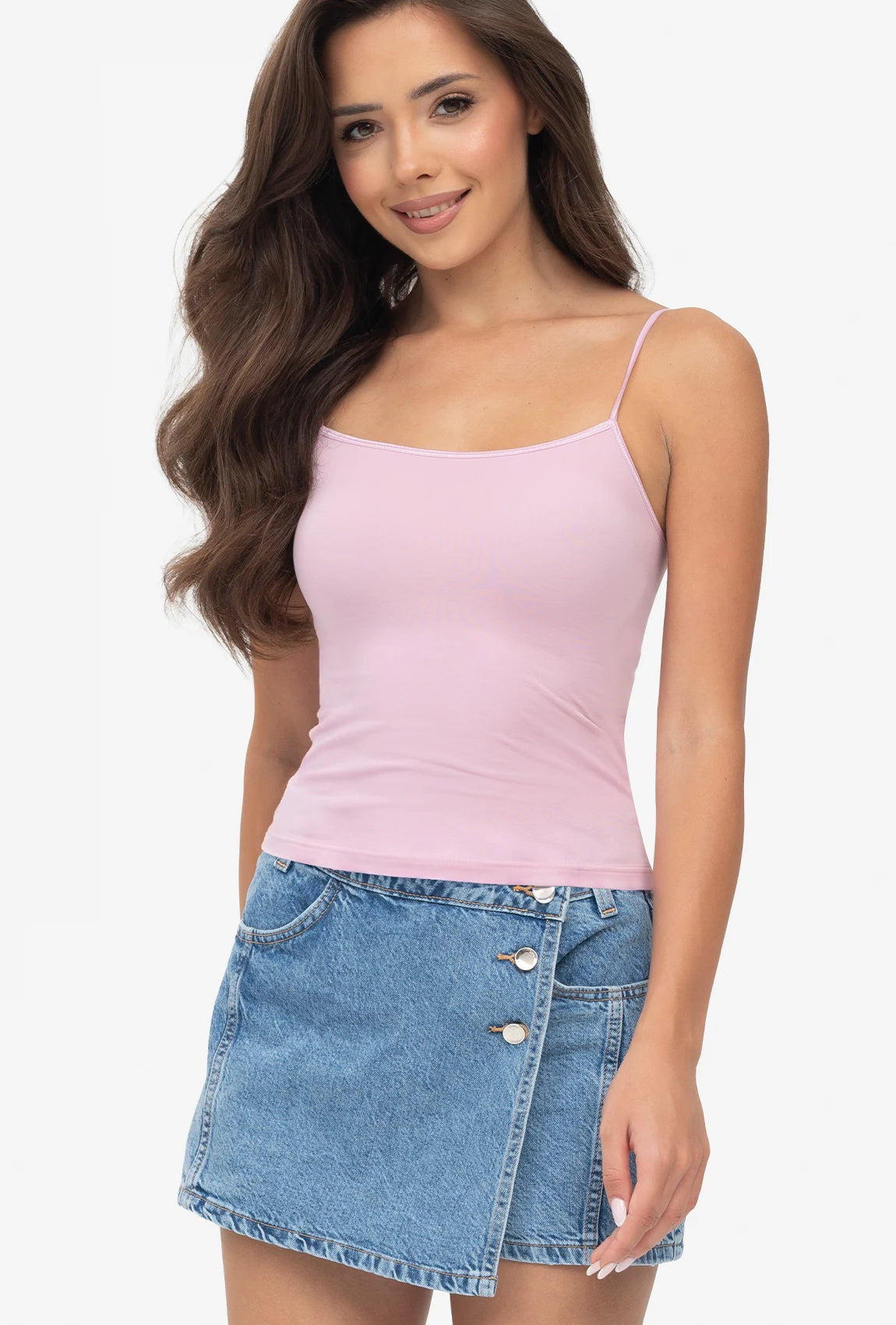 Różowa koszulka na cienkich ramiączkach Camisole