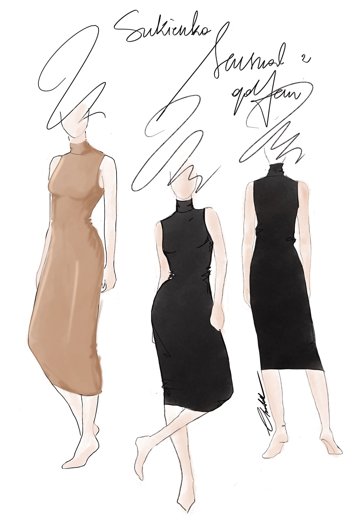 Czarna sukienka Sensual Golf - Gatta