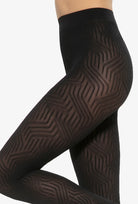 Czarne rajstopy wzorzyste Optica wz. 02