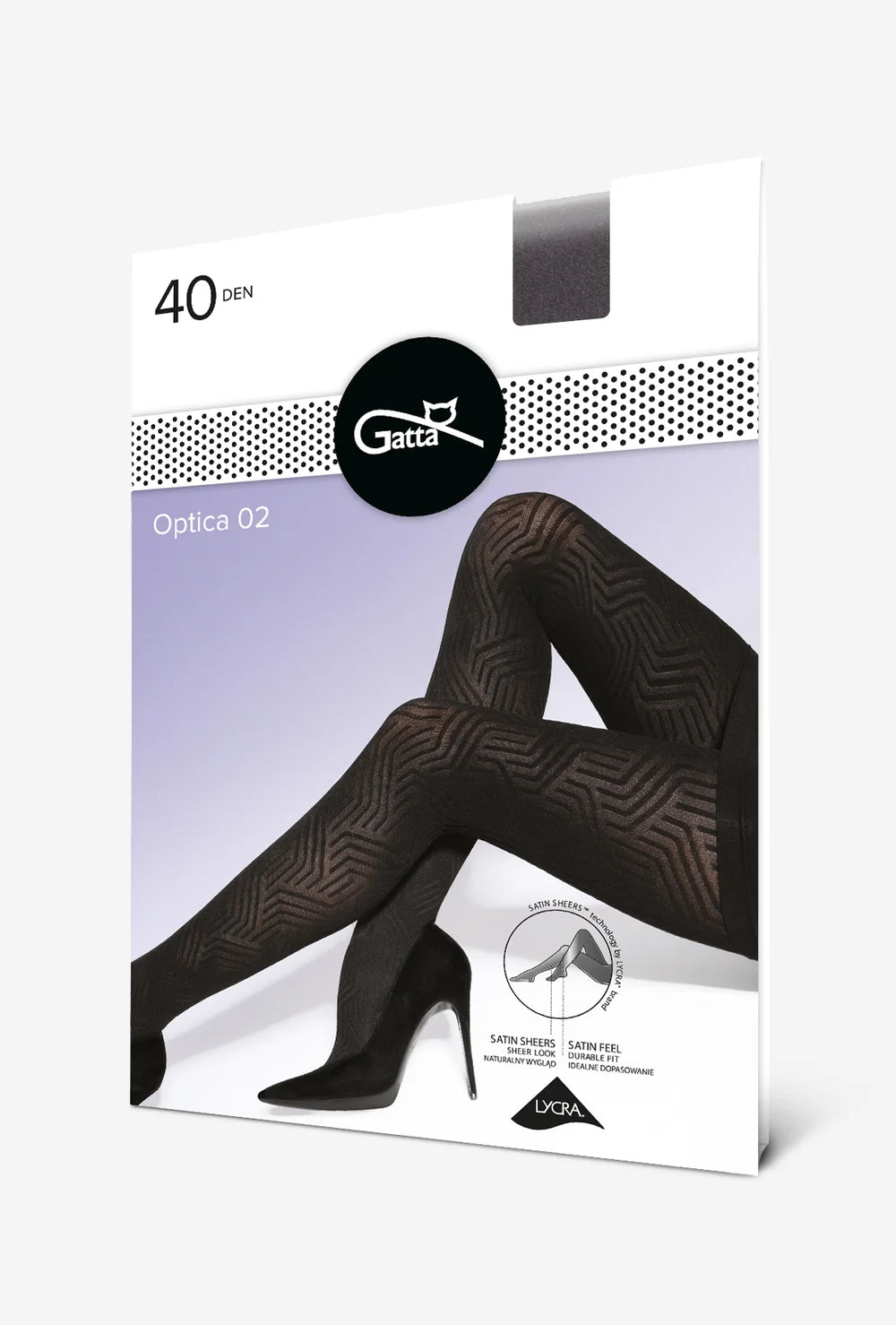 Czarne rajstopy wzorzyste Optica wz. 02 - Gatta