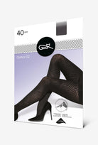 Czarne rajstopy wzorzyste Optica wz. 02