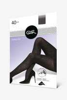 Czarne rajstopy wzorzyste Optica wz. 02