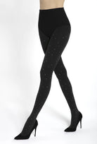 Czarne rajstopy ze srebrnymi kropkami Flash&Black wz. 05