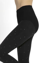 Czarne rajstopy ze srebrnymi kropkami Flash&Black wz. 05