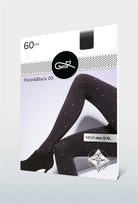 Czarne rajstopy ze srebrnymi kropkami Flash&Black wz. 05