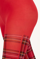 Czerwone rajstopy w kratę Mi Piaci wz. 01