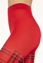 Czerwone rajstopy w kratę Mi Piaci wz. 01