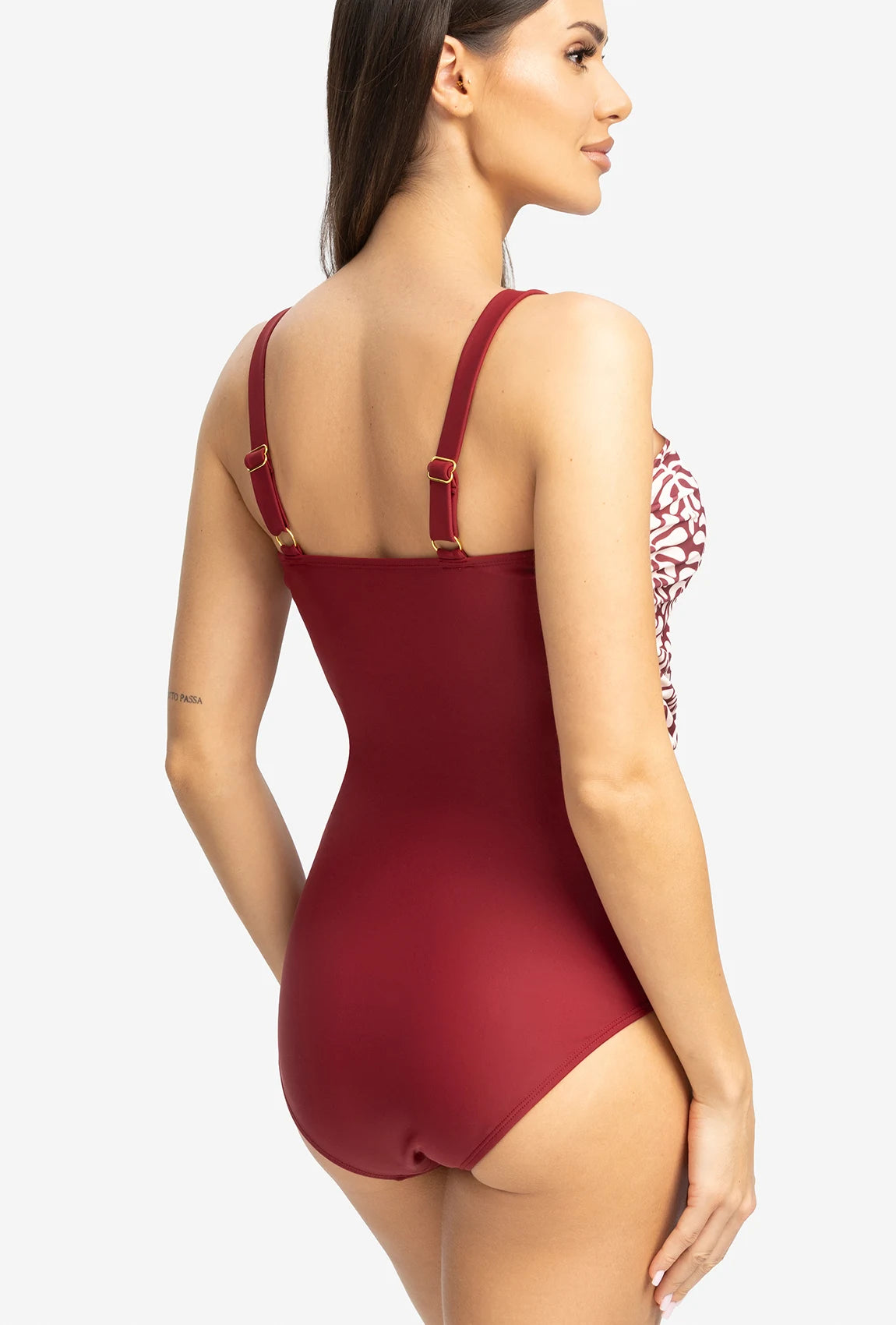 Jednoczęściowy strój kąpielowy z kopertowym dekoltem Dalmacia - Gatta