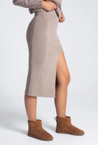 Dzianinowa spódnica z rozcięciem Miriam