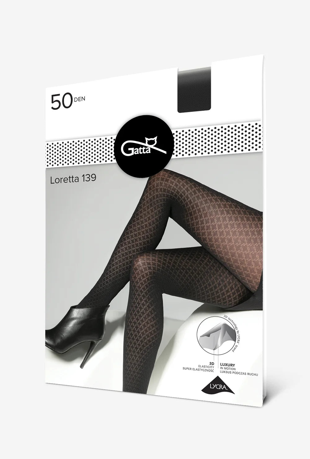 Eleganckie rajstopy ze wzorem łańcuszka Loretta wz. 139 - Gatta