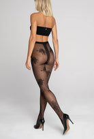 Czarne rajstopy z kwiatowym wzorem Garden z kolekcji Zień x Gatta