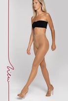 Beżowe rajstopy z kwiatowym wzorem Garden z kolekcji Zień x Gatta