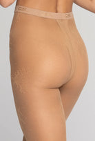 Beżowe rajstopy z kwiatowym wzorem Garden z kolekcji Zień x Gatta