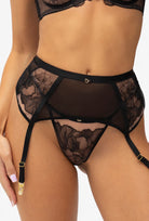 Koronkowy pas do pończoch Irys