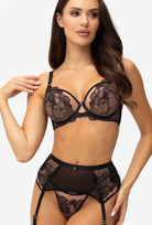 Koronkowy pas do pończoch Irys