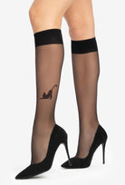 Czarne podkolanówki damskie Trendyline 33