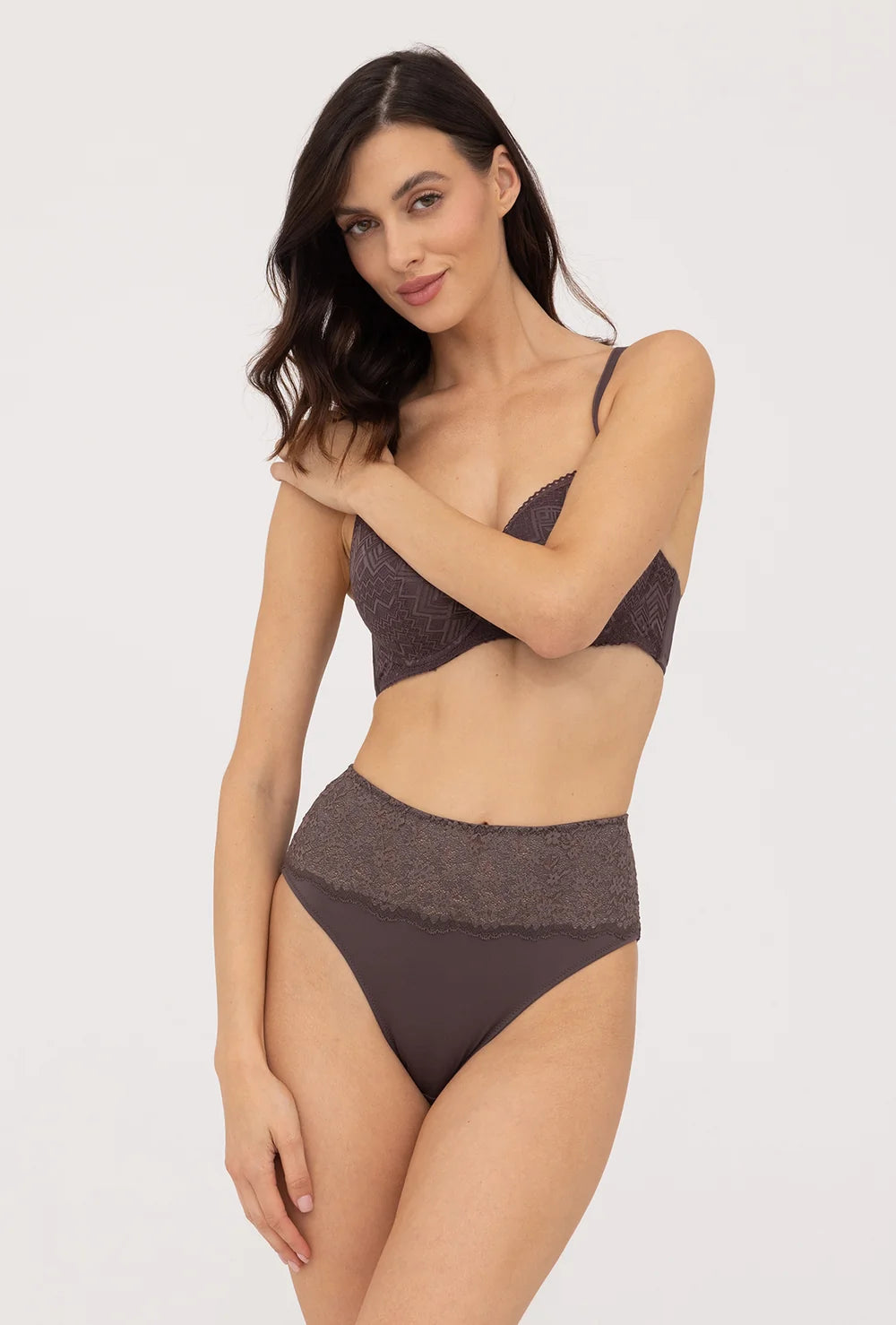 Koronkowe majtki z wysokim stanem Olivia - Gatta