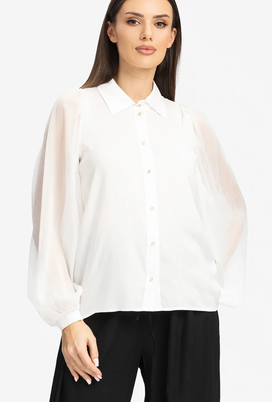 Biała koszula damska Boho - Gatta