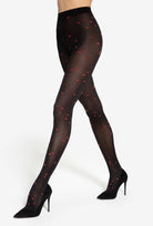 Kryjące rajstopy w serduszka Lovely wz. 02