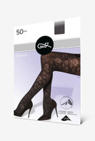 Kryjące rajstopy z kwiatowym wzorem Floral wz. 02