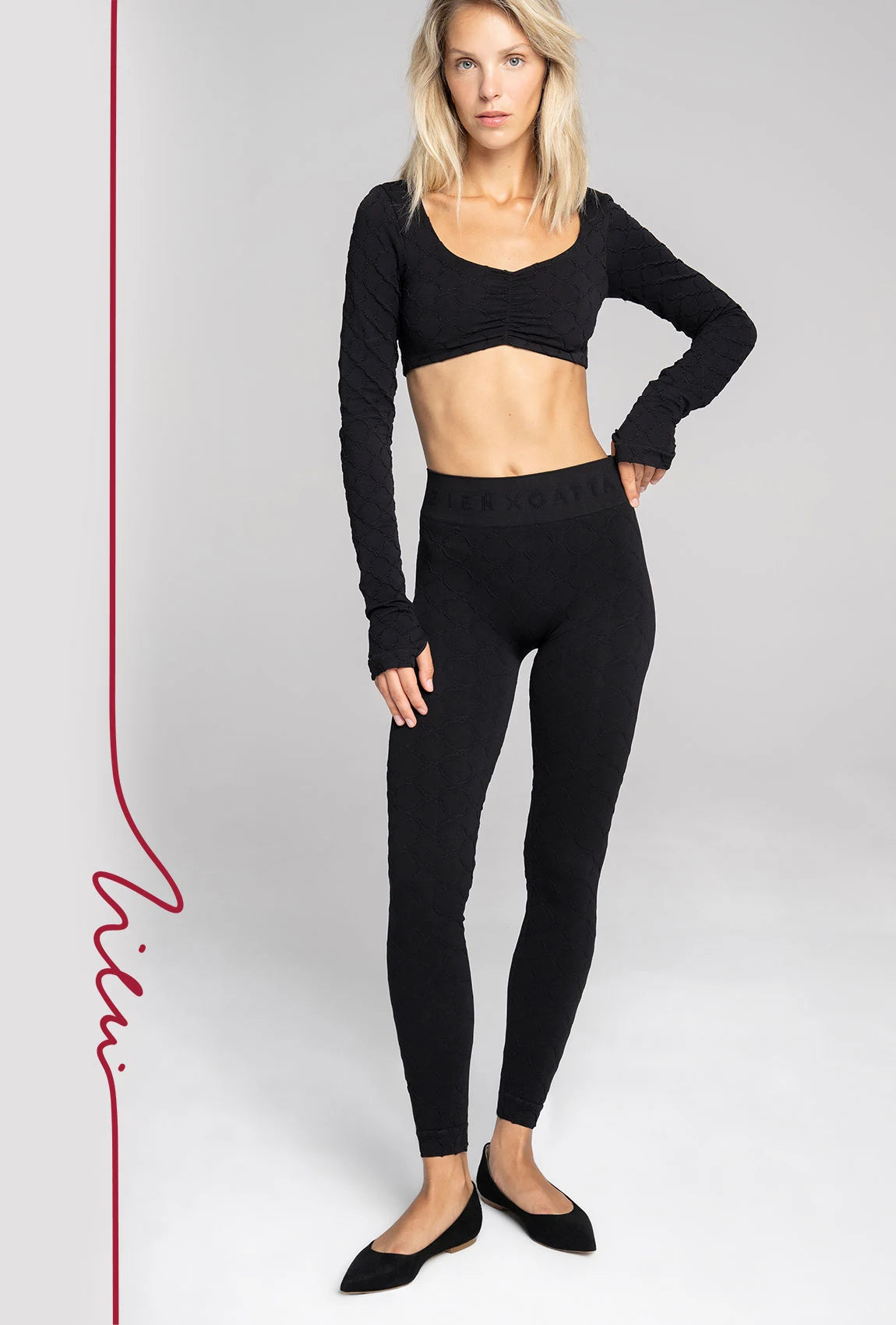 Czarne legginsy Monogram z kolekcji Zień x Gatta - Gatta